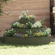 Vidaxxl Gartenblumentopf olivgrün 120 x 120 x 20 cm kaltgewalzter Stahl - afbeelding 1