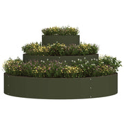 Vidaxxl Gartenblumentopf olivgrün 120 x 120 x 20 cm kaltgewalzter Stahl - afbeelding 3