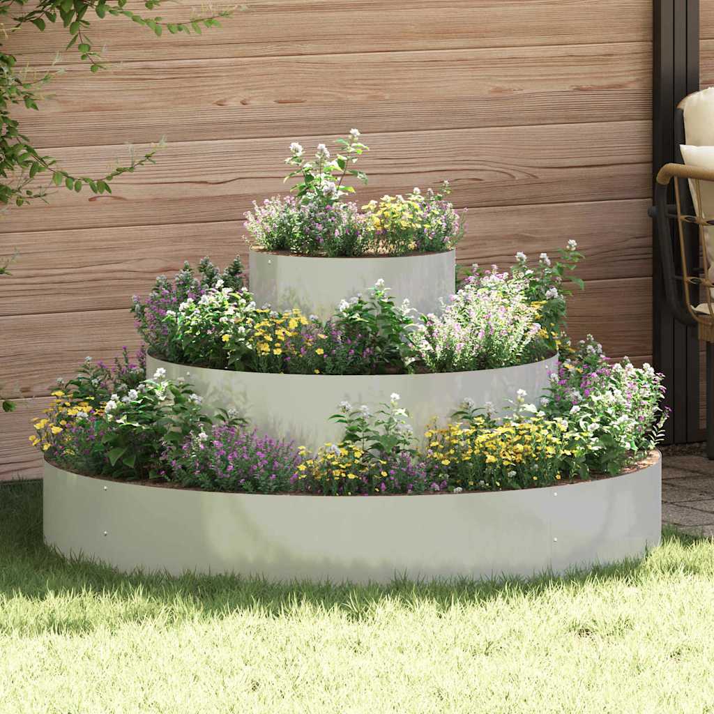 Vidaxl Gartenblumentopf Silber 120 x 120 x 20 cm verzinkter Stahl