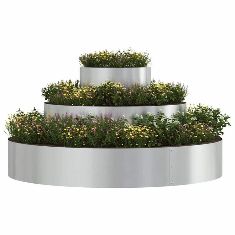 Vidaxl Gartenblumentopf Silber 120 x 120 x 20 cm verzinkter Stahl