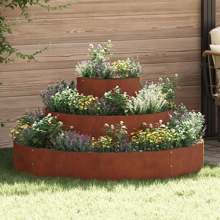 Vidaxl Gartenblumentopf braun 120 x 120 x 20 cm Cortenstahl