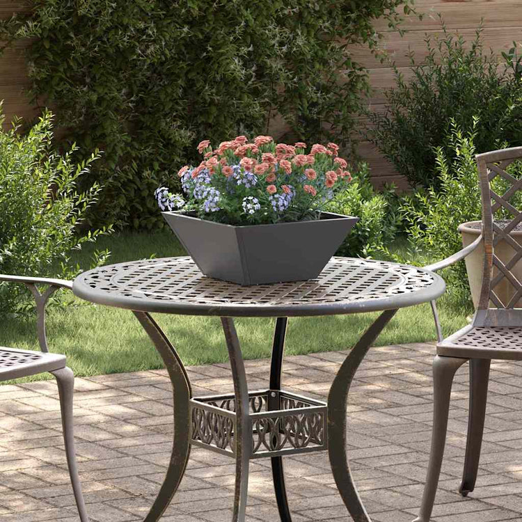 Vidaxl Gartenblumentopf schwarz 35 x 35 x 15 cm kaltgewalzter Stahl