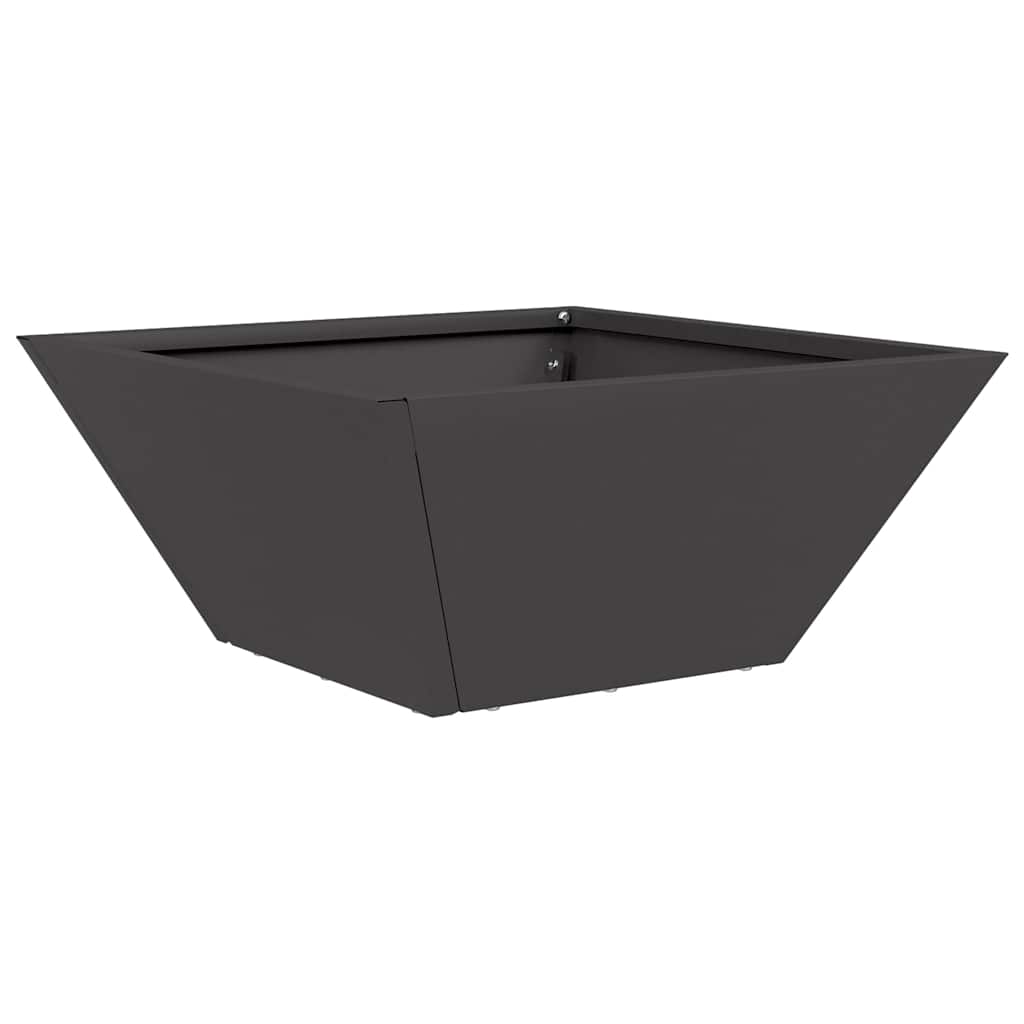 Vidaxl Gartenblumentopf schwarz 35 x 35 x 15 cm kaltgewalzter Stahl