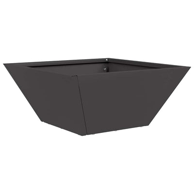 Vidaxl Gartenblumentopf schwarz 35 x 35 x 15 cm kaltgewalzter Stahl