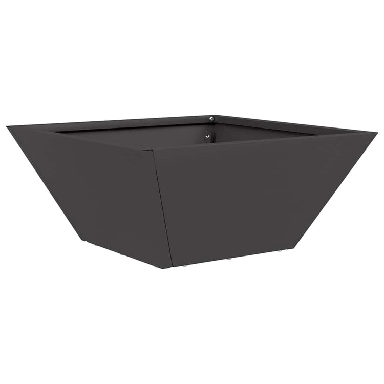 Vidaxl Gartenblumentopf schwarz 35 x 35 x 15 cm kaltgewalzter Stahl
