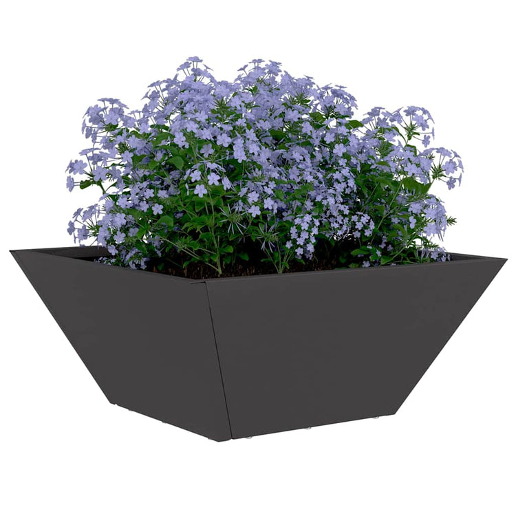 Vidaxl Gartenblumentopf schwarz 35 x 35 x 15 cm kaltgewalzter Stahl