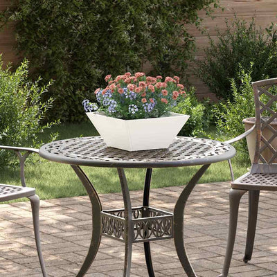 Vidaxl Gartenblumentopf weiß 35 x 35 x 15 cm kaltgewalzter Stahl
