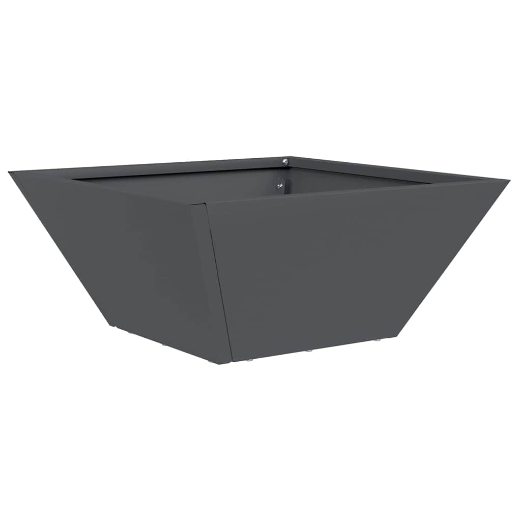 Vidaxl Gartenblumentopf Anthrazit 35 x 35 x 15 cm kaltgewalzter Stahl