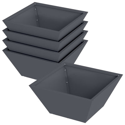 Vidaxl Gartenblumentopf 5 Stück Anthrazit 35 x 35 x 15 cm kaltgewalzter Stahl