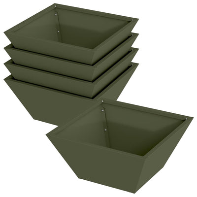 Vidaxl Gartenblumentopf 5 Stück olivgrün 35 x 35 x 15 cm