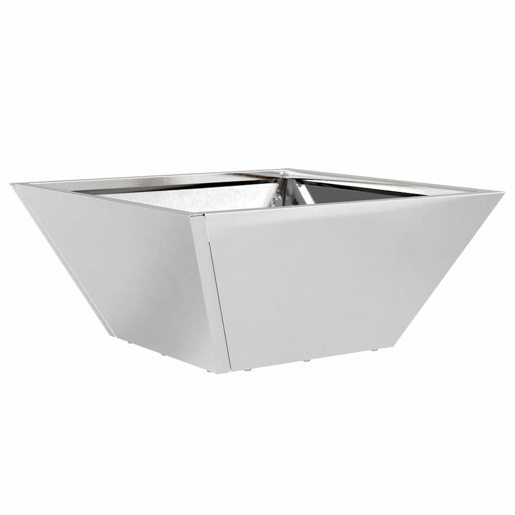 VidaXL Gartenblumentopf Silber 35 x 35 x 15 cm Edelstahl