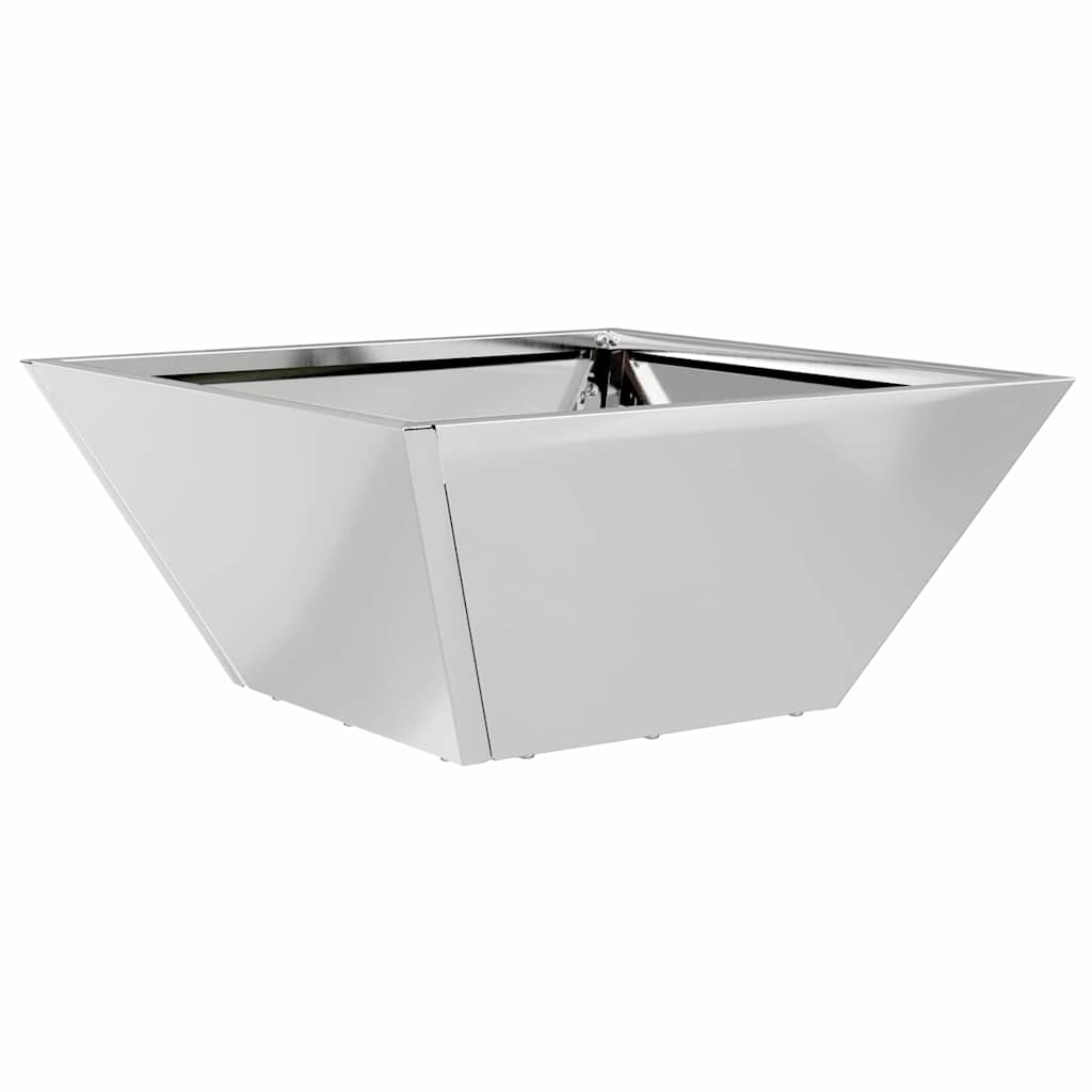 Vidaxl Gartenblumentopf Silber 35 x 35 x 15 cm verzinkter Stahl