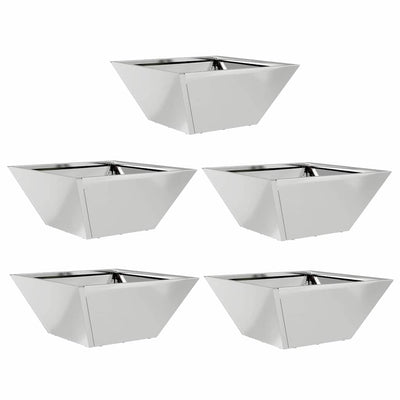 Vidaxl Gartenblumentopf 5 Stück Silber 35 x 35 x 15 cm verzinkter Stahl