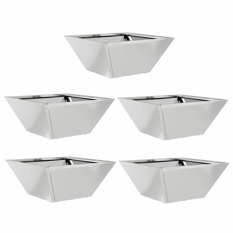 Vidaxl Gartenblumentopf 5 Stück Silber 35 x 35 x 15 cm verzinkter Stahl