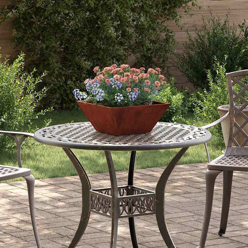 Vidaxl Gartenblumentopf rostig 35 x 35 x 15 cm Cortenstahl