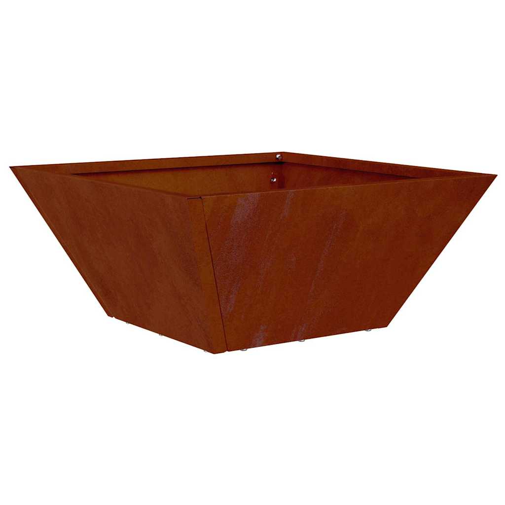 Vidaxl Gartenblumentopf rostig 35 x 35 x 15 cm Cortenstahl