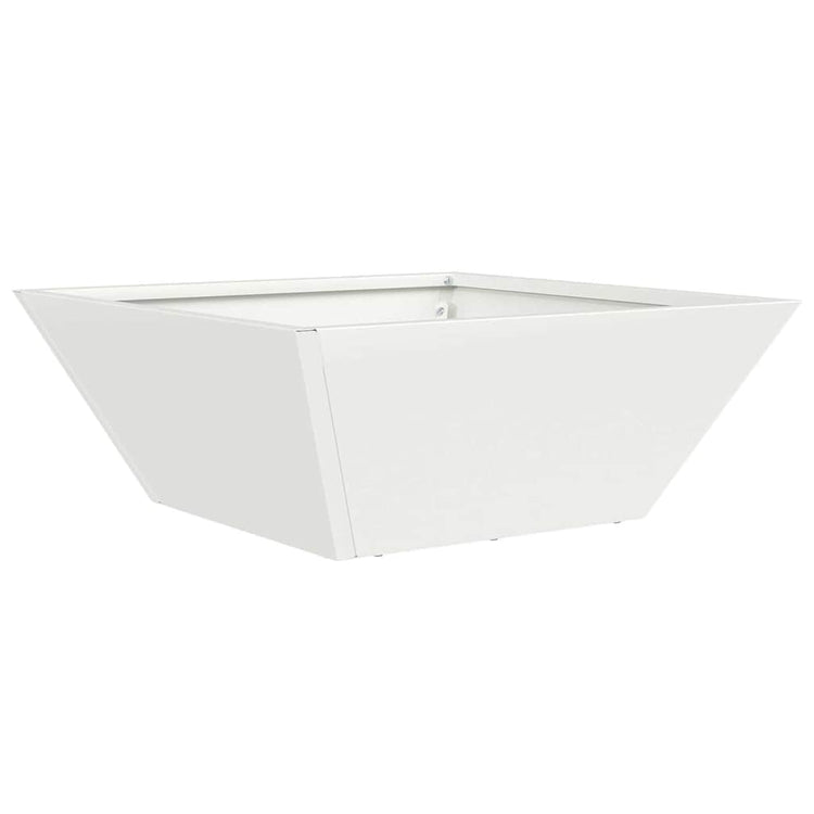 Vidaxl Gartenblumentopf weiß 40 x 40 x 15 cm kaltgewalzter Stahl