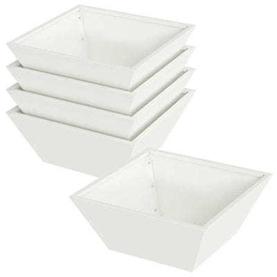 Vidaxxl Gartenblumentopf 5 Stück weiß 40 x 40 x 15 cm kaltgewalzter Stahl