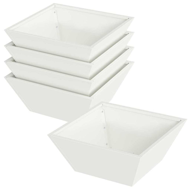 Vidaxxl Gartenblumentopf 5 Stück weiß 40 x 40 x 15 cm kaltgewalzter Stahl
