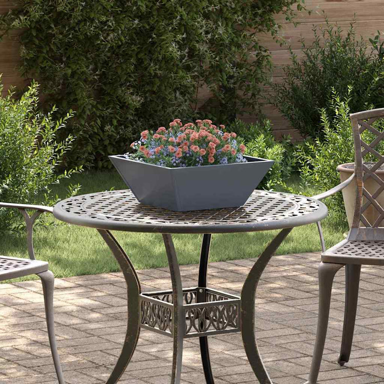 Vidaxl Gartenblumentopf Anthrazit 40 x 40 x 15 cm kaltgewalzter Stahl