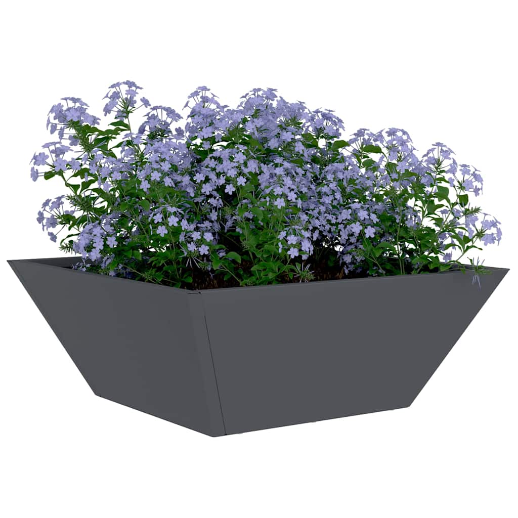 Vidaxl Gartenblumentopf Anthrazit 40 x 40 x 15 cm kaltgewalzter Stahl