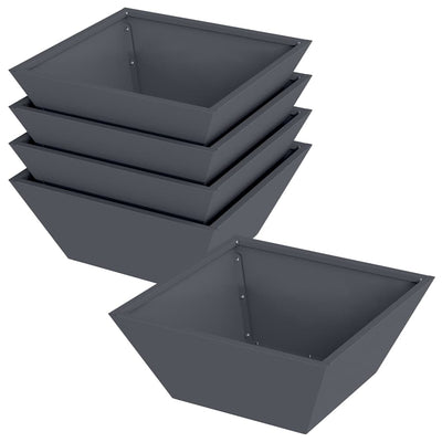 Vidaxl Gartenblumentopf 5 Stück Anthrazit 40 x 40 x 15 cm kaltgewalzter Stahl