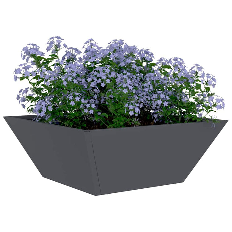 Vidaxl Gartenblumentopf 5 Stück Anthrazit 40 x 40 x 15 cm kaltgewalzter Stahl