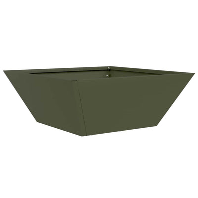 Vidaxl Gartenblumentopf olivgrün 40 x 40 x 15 cm kaltgewalzter Stahl