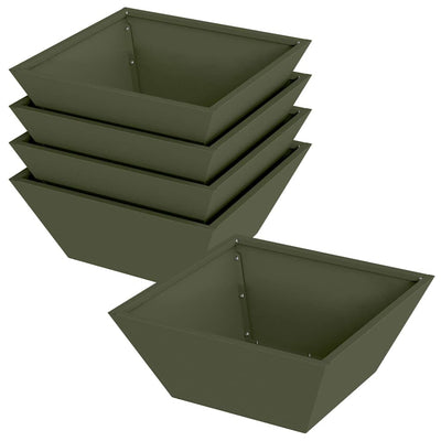 VidaXL Gartenblumentopf 5 Stück olivgrün 40 x 40 x 15 cm