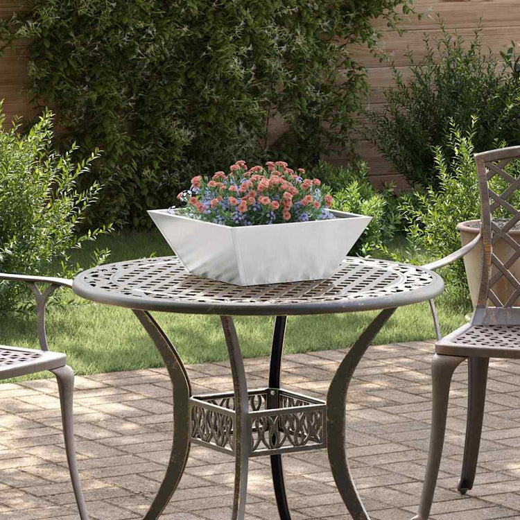 VidaXL Gartenblumentopf Silber 40 x 40 x 15 cm Edelstahl