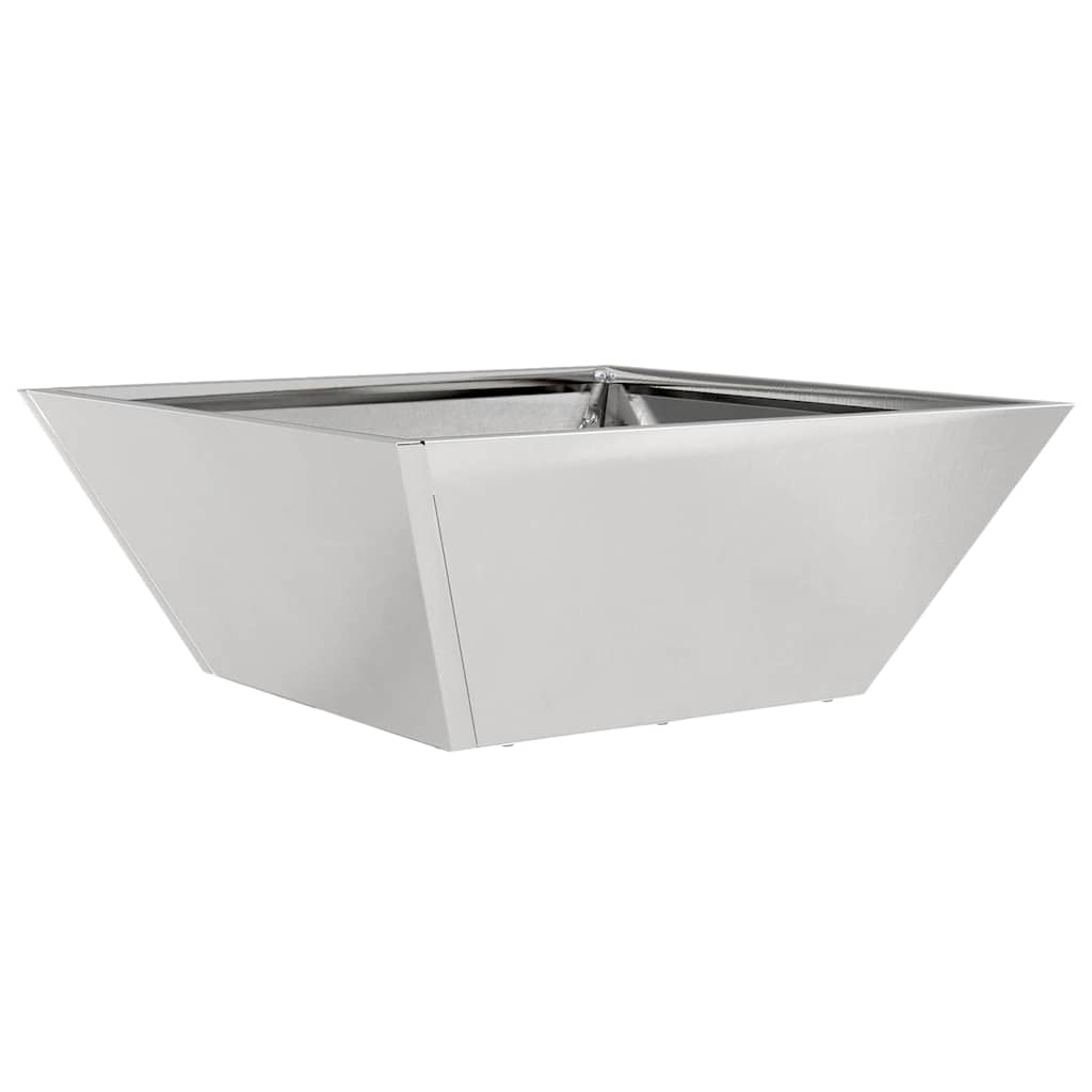 VidaXL Gartenblumentopf Silber 40 x 40 x 15 cm Edelstahl