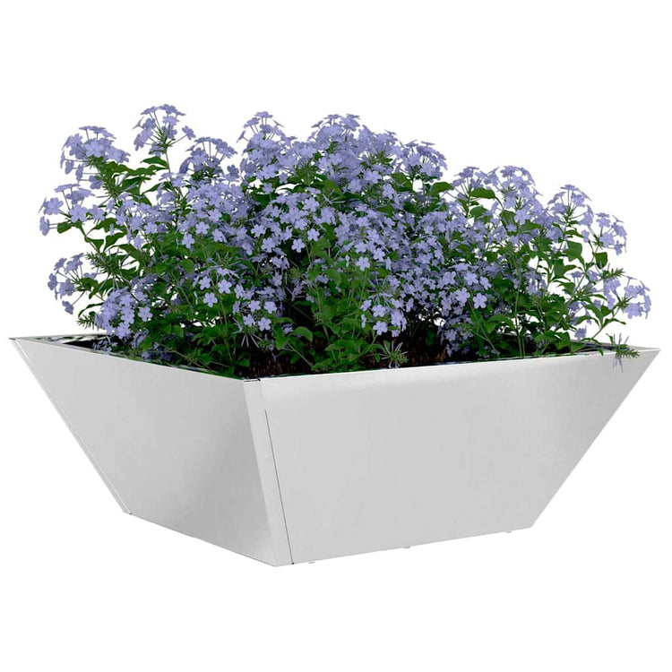VidaXL Gartenblumentopf Silber 40 x 40 x 15 cm Edelstahl