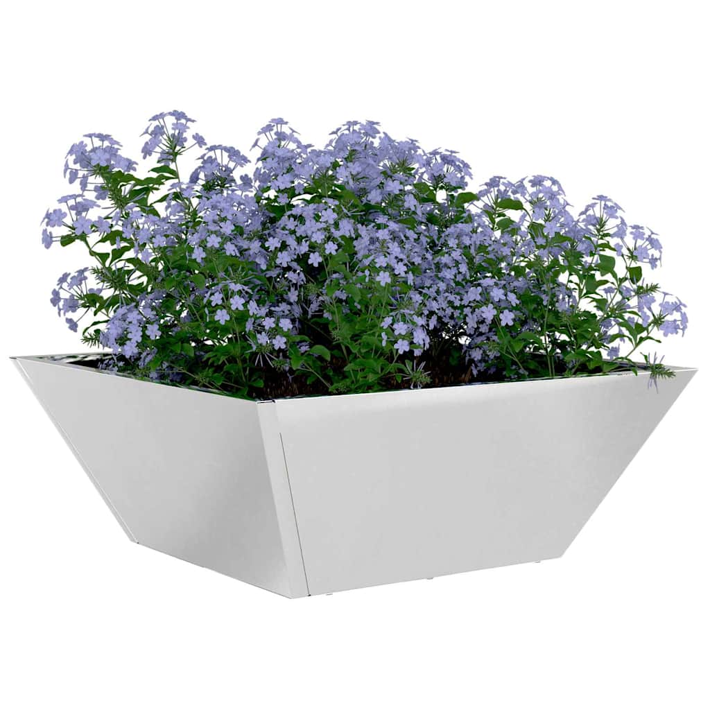 VidaXL Gartenblumentopf 5 Stk. Silber 40 x 40 x 15 cm Edelstahl