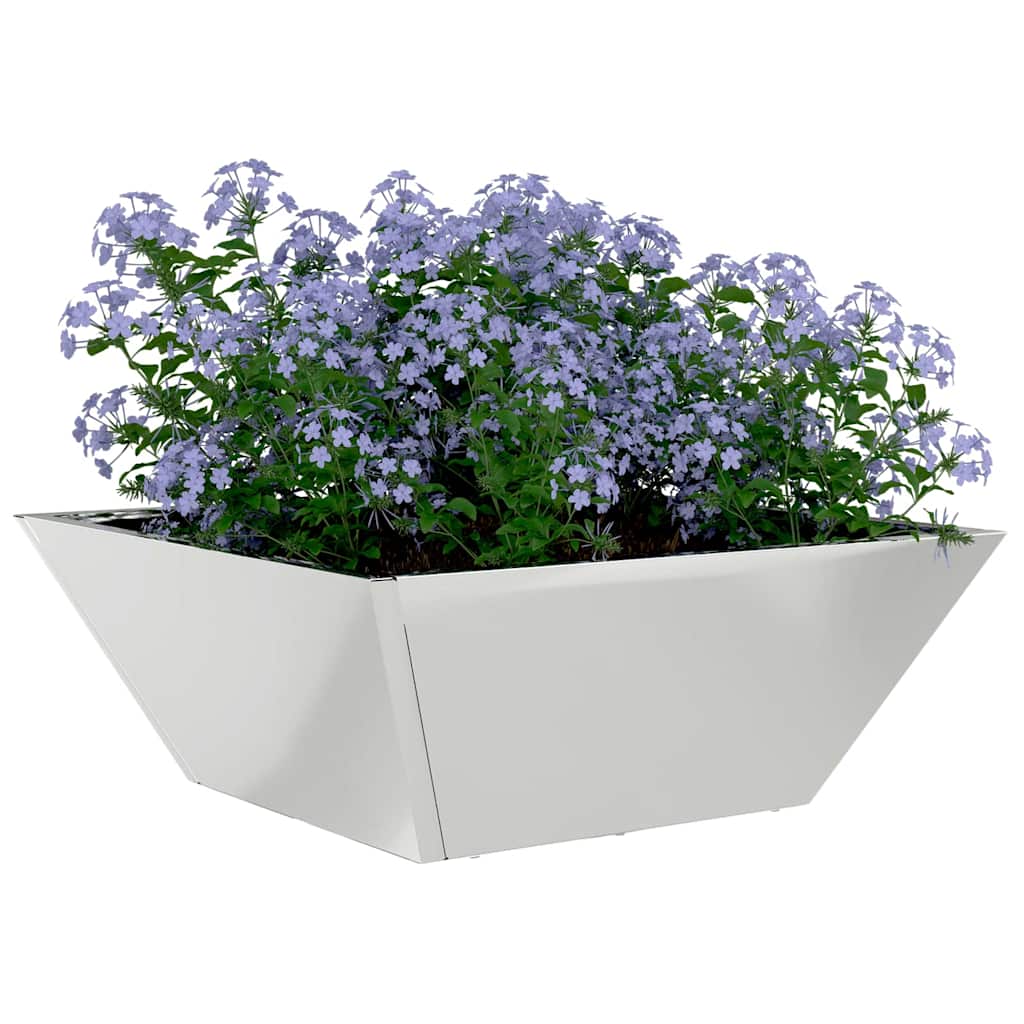 Vidaxl Gartenblumentopf 5 Stück Silber 40 x 40 x 15 cm verzinkter Stahl