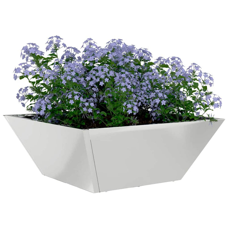 Vidaxl Gartenblumentopf 5 Stück Silber 40 x 40 x 15 cm verzinkter Stahl