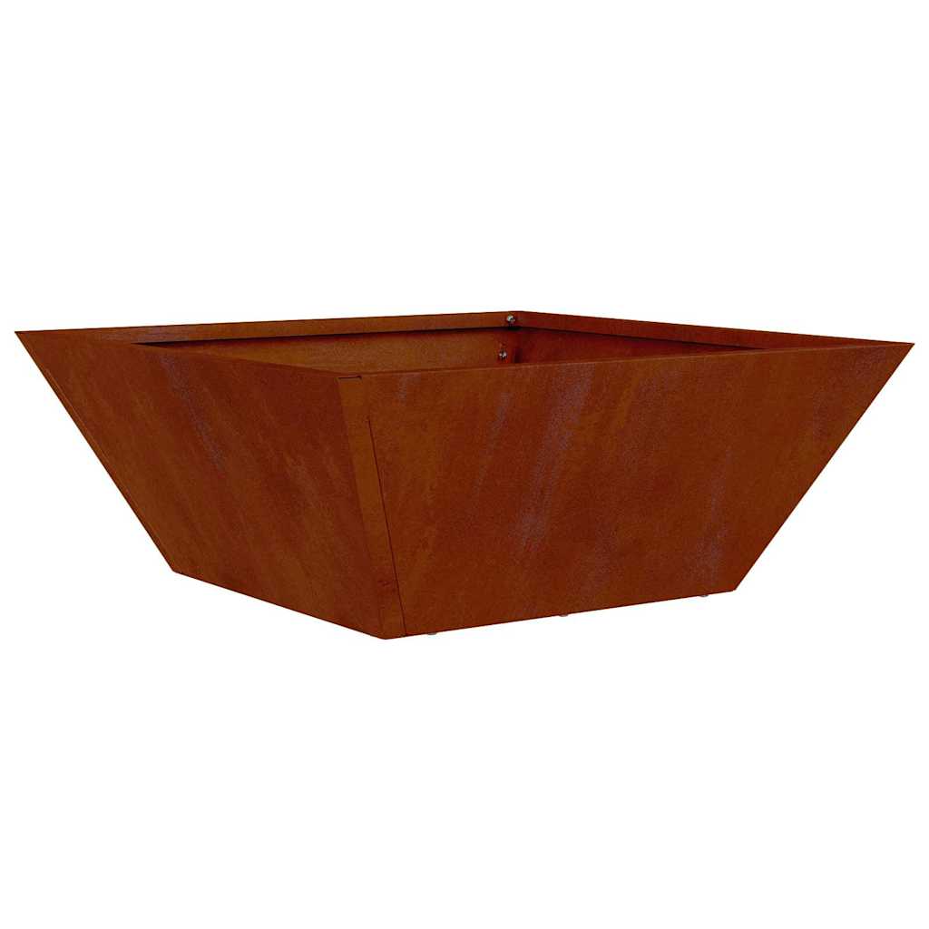 Vidaxl Gartenblumentopf rostig 40 x 40 x 15 cm Cortenstahl