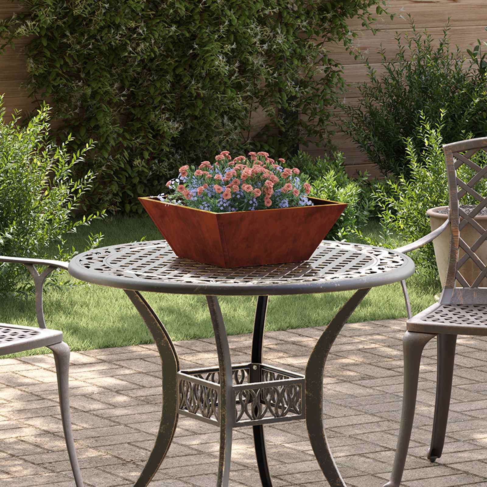 Vidaxl Gartenblumentopf 5 Stück rostig 40 x 40 x 15 cm Cortenstahl