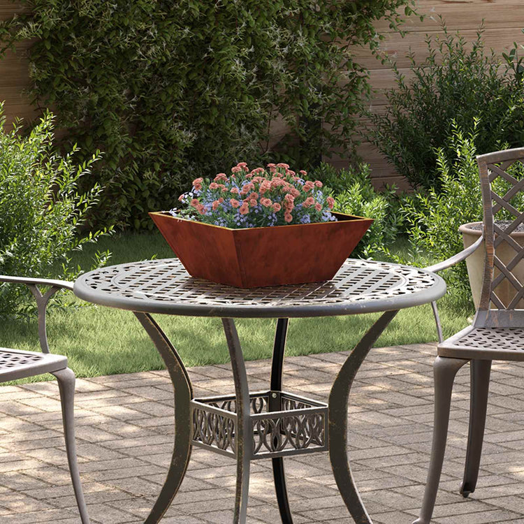 Vidaxl Gartenblumentopf 5 Stück rostig 40 x 40 x 15 cm Cortenstahl