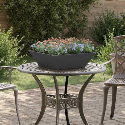 Vidaxl Gartenblumentopf schwarz 50 x 50 x 15 cm kaltgewalzter Stahl