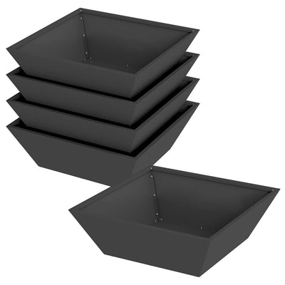 Vidaxxl Gartenblumentopf 5 Stück schwarz 50 x 50 x 15 cm kaltgewalzter Stahl