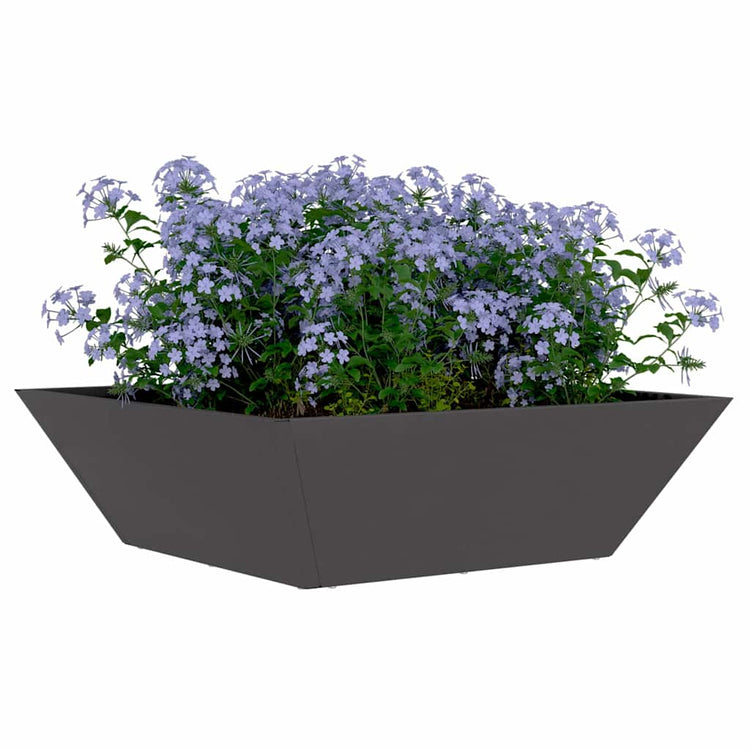 Vidaxxl Gartenblumentopf 5 Stück schwarz 50 x 50 x 15 cm kaltgewalzter Stahl