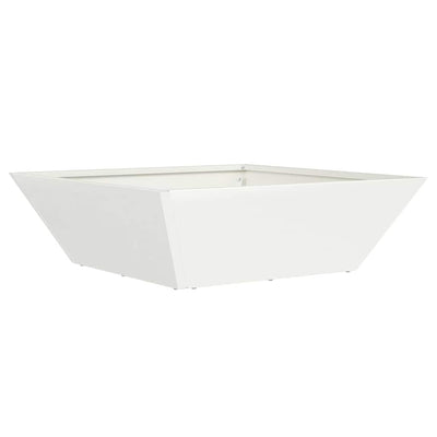 Vidaxl Gartenblumentopf weiß 50 x 50 x 15 cm kaltgewalzter Stahl