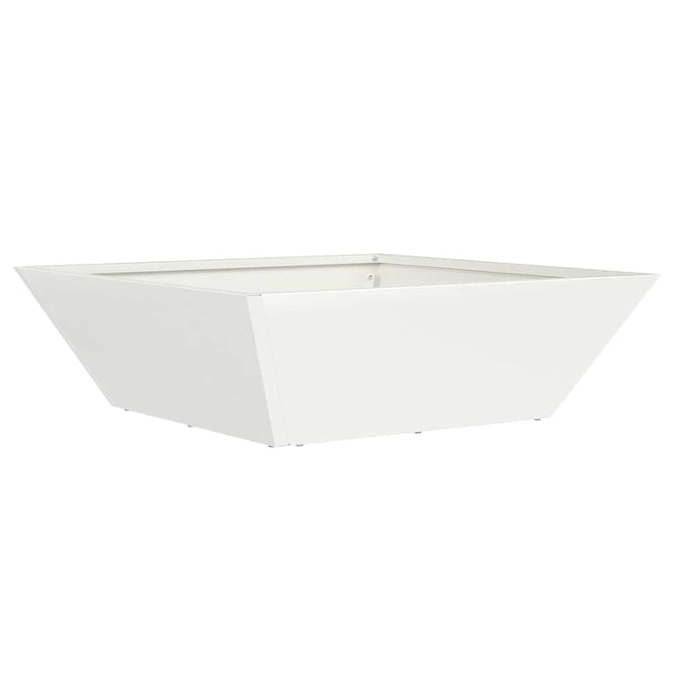Vidaxl Gartenblumentopf weiß 50 x 50 x 15 cm kaltgewalzter Stahl