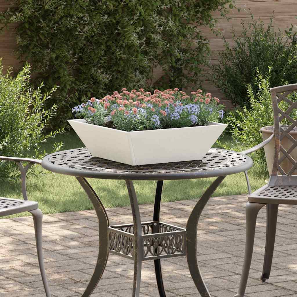 Vidaxxl Gartenblumentopf 5 Stück weiß 50 x 50 x 15 cm kaltgewalzter Stahl