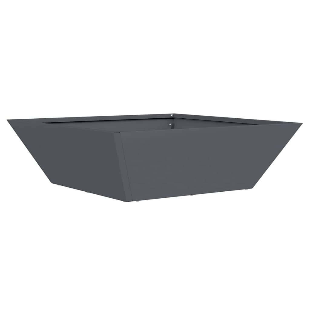 Vidaxl Gartenblumentopf Anthrazit 50 x 50 x 15 cm kaltgewalzter Stahl