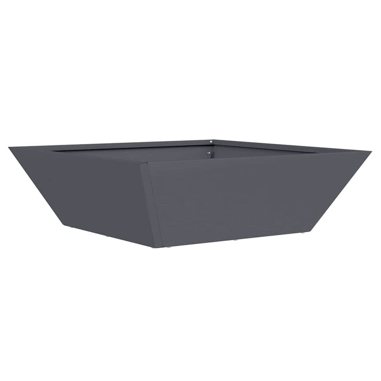 Vidaxl Gartenblumentopf Anthrazit 50 x 50 x 15 cm kaltgewalzter Stahl