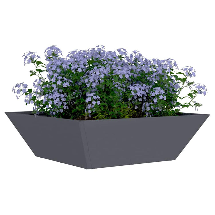 Vidaxl Gartenblumentopf Anthrazit 50 x 50 x 15 cm kaltgewalzter Stahl