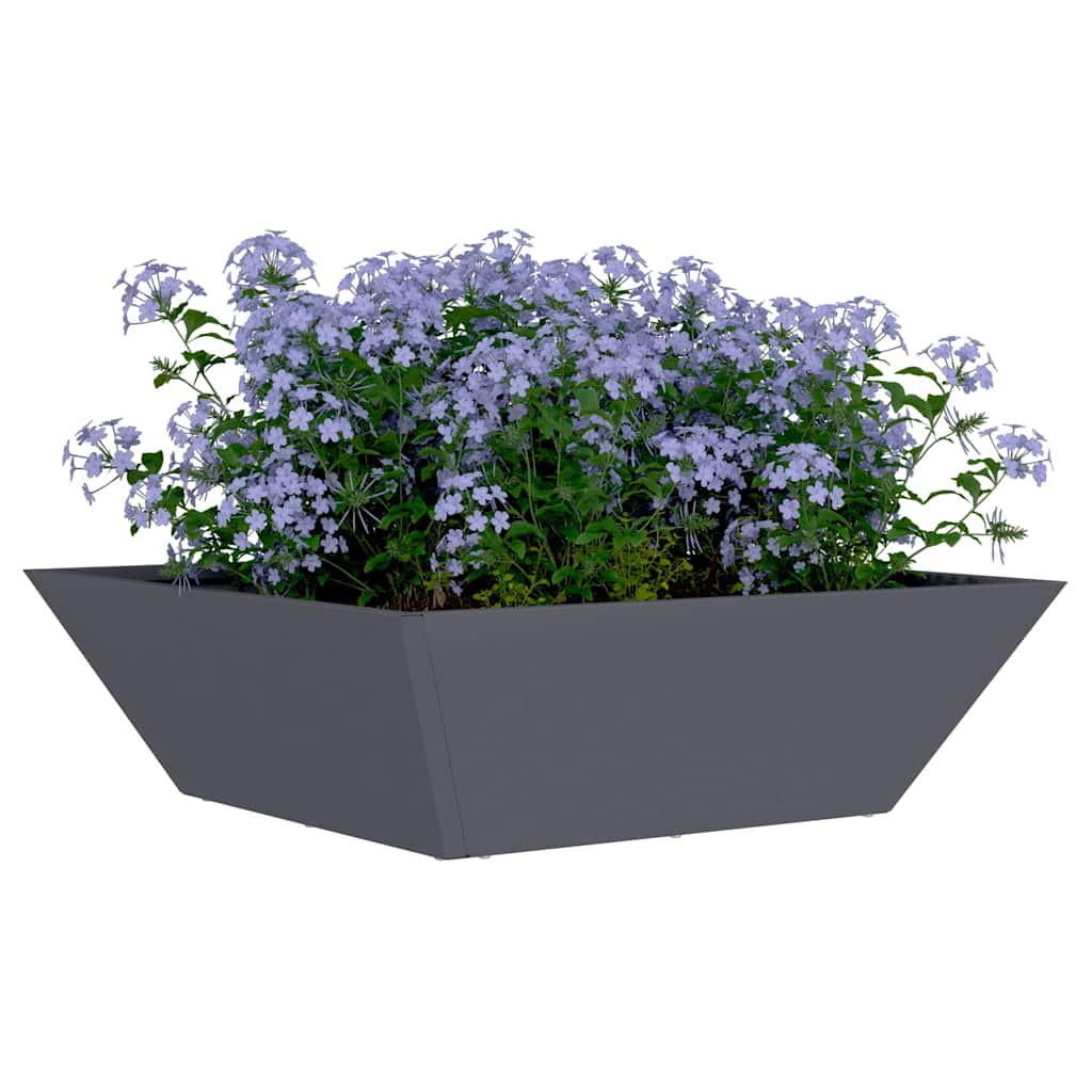 Vidaxl Gartenblumentopf 5 Stück Anthrazit 50 x 50 x 15 cm kaltgewalzter Stahl