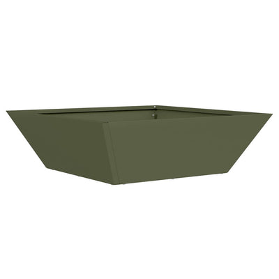 Vidaxl Gartenblumentopf olivgrün 50 x 50 x 15 cm kaltgewalzter Stahl
