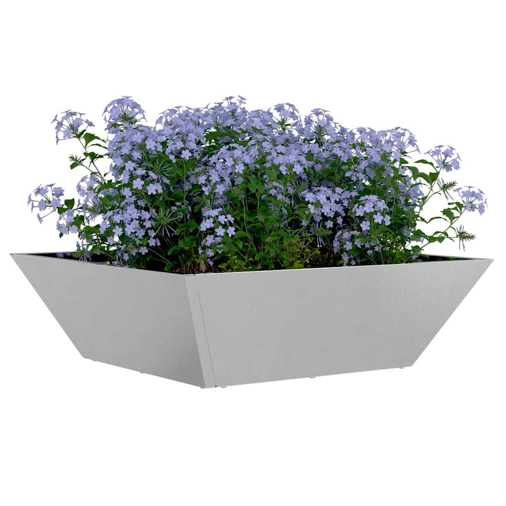 VidaXL Gartenblumentopf Silber 50 x 50 x 15 cm Edelstahl